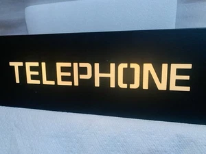 Light-Up Telephone Phone Booth Sign Black Steel Casing Works - Picture 1 of 9
