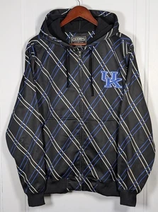 Felpa con cappuccio e zip intera Champs UK University Kentucky taglia media nera Y2K - Foto 1 di 3