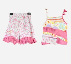 Tickittyboo 100% Silk Colorful Girls' Tank Top and Shorts Set 5-6 YRS - Picture 1 of 3