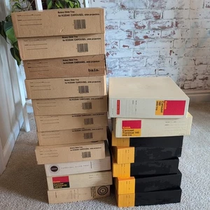 Kodak Carousel 80 (15) And 140 (2) slide Tray Original Boxes, Lot of 17 Complete - Picture 1 of 11