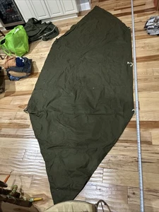US Military Shelter Half Pup Tent Man Cover Canvas Tarp Vintage Army USMC OG 107 - Picture 1 of 24