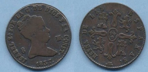 ISABEL II. Año 1837. 8 Maravedí. Cu. Segovia.  - Imagen 1 de 1