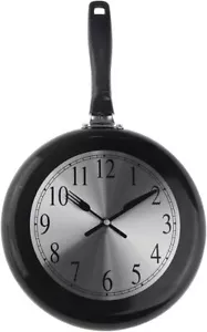 Wanduhr Metall Bratpfanne Küche Wohndeko Schraubendreher leise modern 10 Zoll - Bild 1 von 7