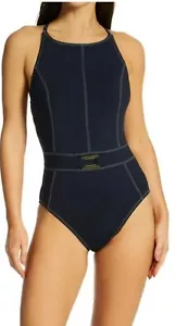 NWT Bleu Rod Beattie Black Belted Swimsuit One Piece size 10 - Picture 1 of 5