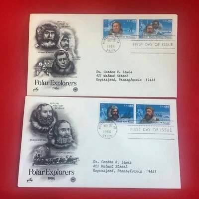 First Day of Issue Elisha Kent Kane Adolphus Greely Stamp Cache Envelope - Image 1 of 4