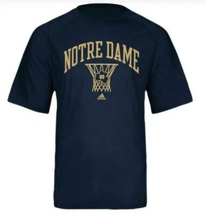 Camiseta Adidas Para Hombre Notre Dame Courtside Climalite Azul Marino M L XL - Imagen 1 de 3