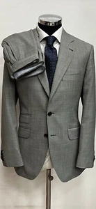 Light grey sharkskin super 150 Cerruti wool suit with notch lapel/ticket - Picture 1 of 4