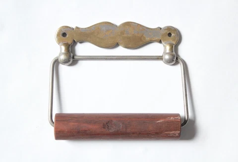 antique toilet paper holder hanger | brass vtg deco victorian toilet bath tp Cover