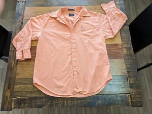 Nautica Vintage Oxford Mens Shirt Orange Button Down Size 32/33 - Picture 1 of 8