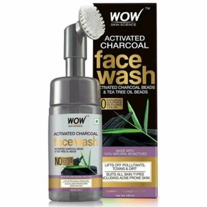 WOW Skin Science Charcoal Foaming Face Wash with Built-In Face Brush - Picture 1 of 8