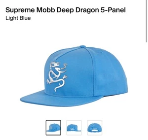 Cappello Supreme Mobb Deep Dragon a 5 pannelli blu chiaro Snapback SS23 nuovissimo 2023 - Foto 1 di 2