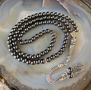 Real 925 Silver Hematite Islamic Prayer 99 beads, Tasbih 99, Misbaha, Tasbeeh 99 - Picture 1 of 5