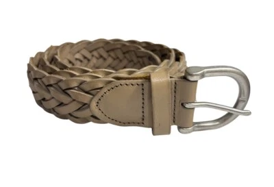 "Cinturón de cuero trenzado GAP hebilla de metal tostado para mujer dama talla mediana 32-34""" Foto 1 de 3