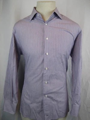 Men's John W Nordstrom 100% Cotton Purple Stripe Dress Shirt size 161/2-33 - Image 1 of 3