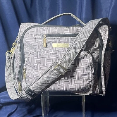 JuJuBe B.F.F Diaper Backpack Bag black white Convertible 14" long 11" tall - Image 1 of 4