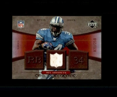 Kevin Jones Game-Used Jersey | 2007 Upper Deck NFL Artifacts Red 021/ 250 VATECH - Image 1 of 2