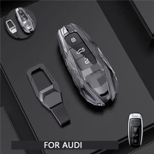 Metal Car Key Fob Case Cover Shell For 2019+ Audi A3 A6 C8 A7 A8 Q7 Q8 e-tron - Picture 1 of 12