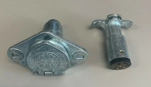 6-Way Round Trailer Connectors for Trailer end and Vehicle end, - Picture 1 of 3