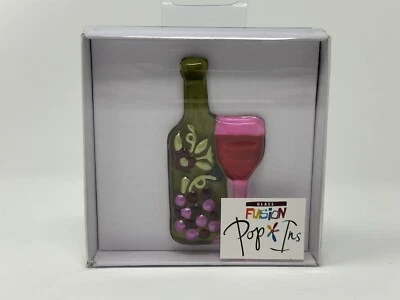 Botella de vino y vaso Demdaco Glass Fusion Pop Ins Lori Siebert 2014 Foto 1 de 2
