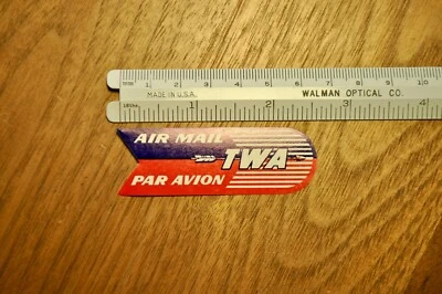 Etiquetas de correio aéreo TWA Airlines - Imagem 1 de 4
