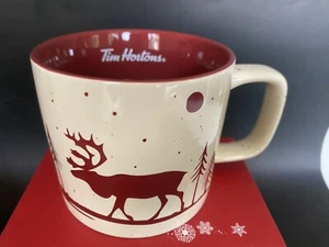 Tim Hortons 2019 Holiday White & Red Ceramic Mug Mouse EUC - Bild 1 von 5