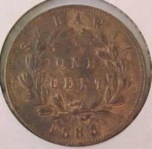 1888 Sarawak 1 Cent Mid Grade VF - Picture 1 of 2