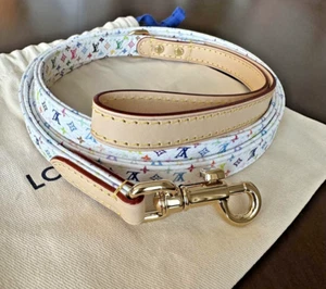 LOUIS VUITTON x Murakami Takashi Monogram Dog Lead Pet Accessary Leather W/Bag - Picture 1 of 10