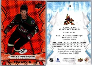 22-23 UPPER DECK ICE ROOKIE ORANGE - DYLAN GUENTHER RC #114 ARIZONA COYOTES - Picture 1 of 1