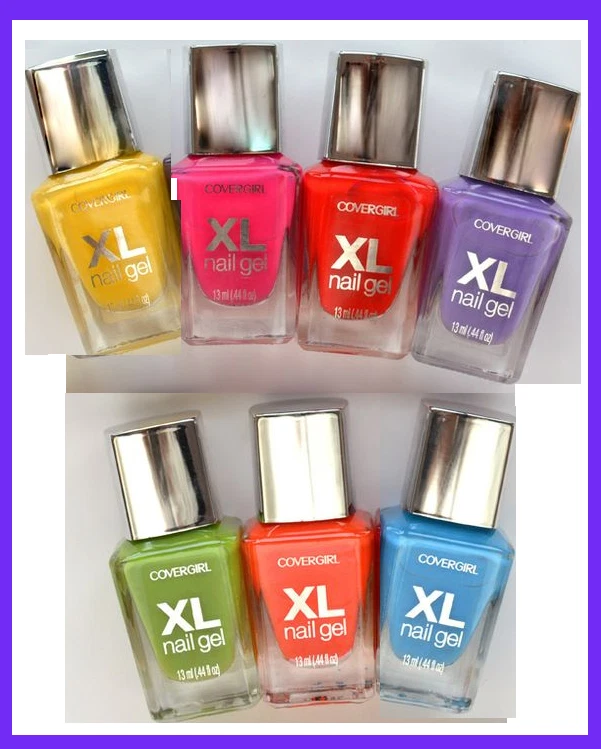 Juego de 7 lacas de esmalte de uñas COVERGIRL XL GEL 7 colores tamaño completo ¡Nuevo! Foto 1 de 1