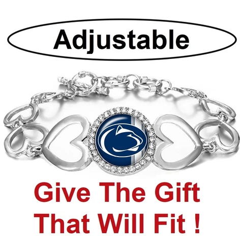 Penn State Nittany Lions Womens Silver Adjust Heart Link Bracelet w Gift Pkg D27 Cover