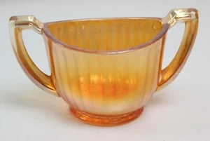 Antique Carnival Glass Marigold Small 2 Handled Sugar Bowl 1920s Vintage - Picture 1 of 9