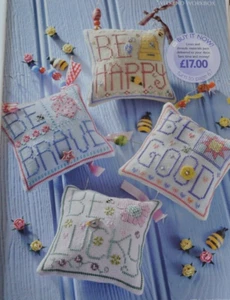 Kreuzstichkarte - Be Happy Brave Good Lucky Designs Taschen Kissen Karten - Bild 1 von 1