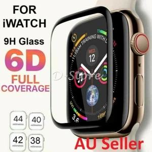 For Apple Watch 7 6 5 4 3 SE 45/41/44/40/42/38mm Tempered Glass Screen Protector - Picture 1 of 11
