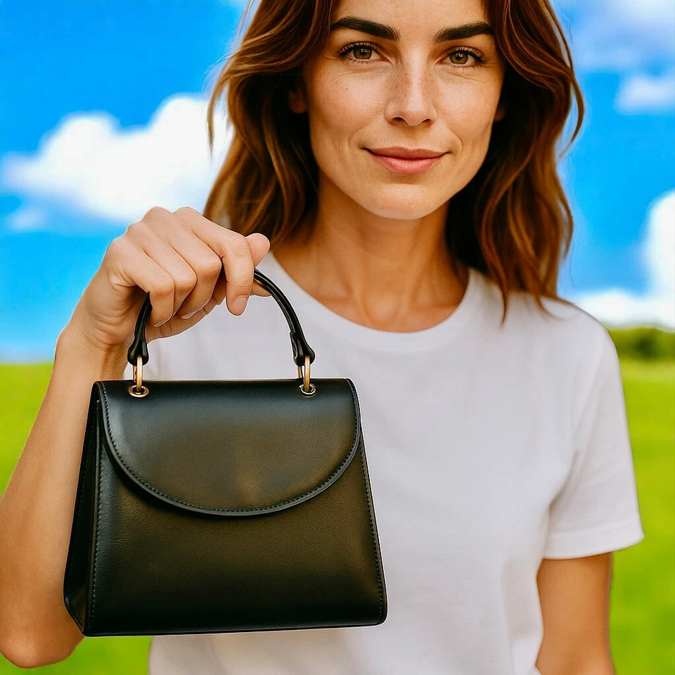 Bolso de mano Albert Nipon vintage años 80 asa superior caja estructurada Foto 1 de 4