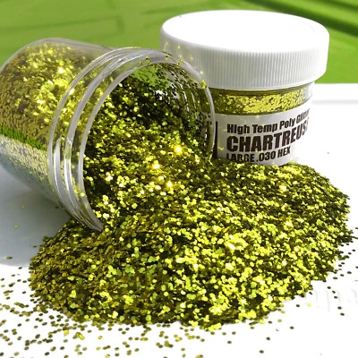 THE GOLDEN GRUB LURE CO NEW 2 OZ CHARTREUSE Yellow Green Hi-Temp Glitter .030 Fishing Lure Making