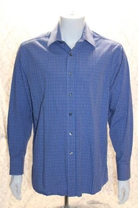 Camisa de vestir Michael Kors para hombre 16-1/2 (lg) azul cuello extendido manga 34-35 rayas - Imagen 1 de 5