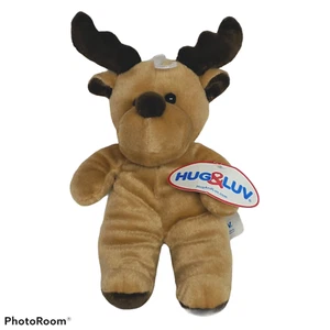 NWT Hug & Luv Brown Moose Plush Stuffed Animal 2018 10" - Picture 1 of 3