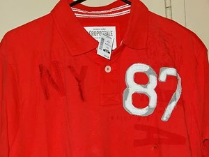 Aeropostale 87 Aero Mens Size XL Red Golf Polo Rugby Short Sleeve Shirt New NWT - Picture 1 of 12