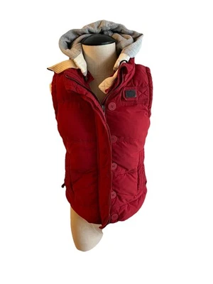 Superdry Academy Gilet Chaleco Puffer Rojo con Capucha Gris Extraíble Hombre Talla Pequeña Foto 1 de 4