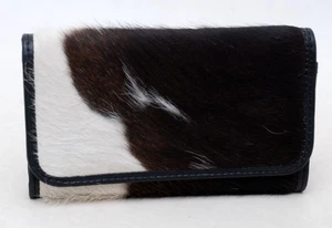 Cartera sin asas 100 % cuero de vaca real pelo ON Western damas W-45 - Imagen 1 de 6