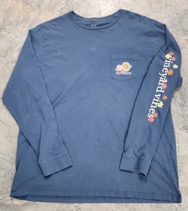Vineyard Vines Men’s Blue Long Sleeve Tee Thanksgiving Size XXL Pocket Cotton - Picture 1 of 13