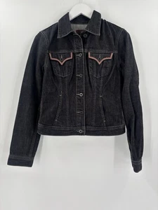 Lucky Brand Jeansjacke Damen Medium schwarz Denim Taschen Western bestickt - Bild 1 von 18