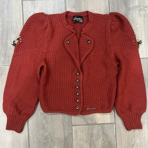 Vintage Sigi Scheiber Made In Tyrol Austria Wolle Strickjacke Crop Pullover Puffärmel XS - Bild 1 von 11