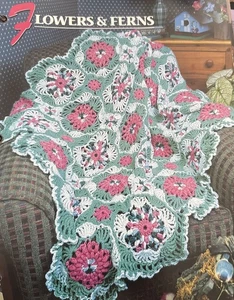 CROCHET Annie’s Afghan Quilt Club ~ “Flowers And Ferns Afghan” ~ PATTERN ~ - Picture 1 of 2