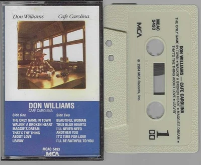 Don Williams Cafe Carolina (Cassette, 1984 MCA) VG-VG+ - Image 1 of 3