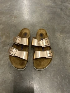 Birkenstock Sandalen Rosegold Metallic Arizona Größe 39 Weichbettung  - Bild 1 von 5