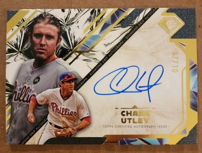 2025 Topps Diamond Icons Chase Utley Auto 7/10 Diamond Drip Autograph - Black - Image 1 of 3