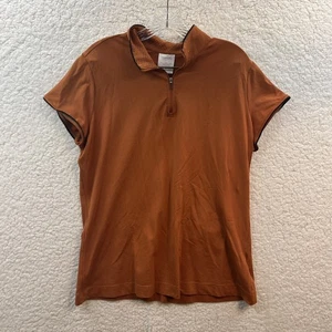 Nike Golf Women’s Burnt Orange Short Sleeve Quarter Zip Dri-Fit Extra Large - Picture 1 of 12
