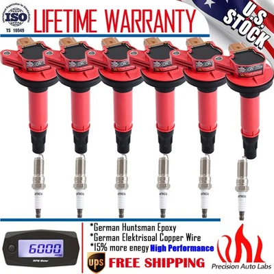 Paquete de 6 bobinas de encendido y bujías para Ford F-150 2011 2012 2013 2014 2015 3,5 L Foto 1 de 4