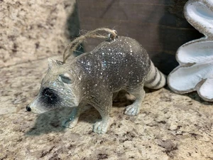 Waschbär Glitzer Harz Weihnachtsschmuck Wildwaschbär Ornament U18g - Bild 1 von 7